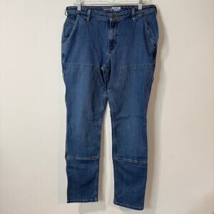 Carhartt Womens Jeans Double Front Knee Relaxed Fit Carpenter Blue Denim 12 Tall